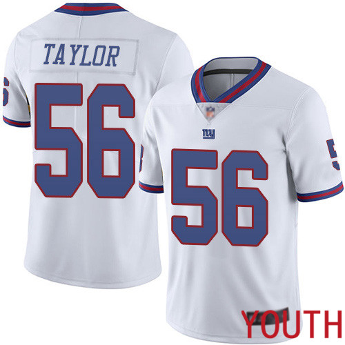 Youth New York Giants #56 Lawrence Taylor Limited White Rush Vapor Untouchable Football NFL Jersey->youth nfl jersey->Youth Jersey
